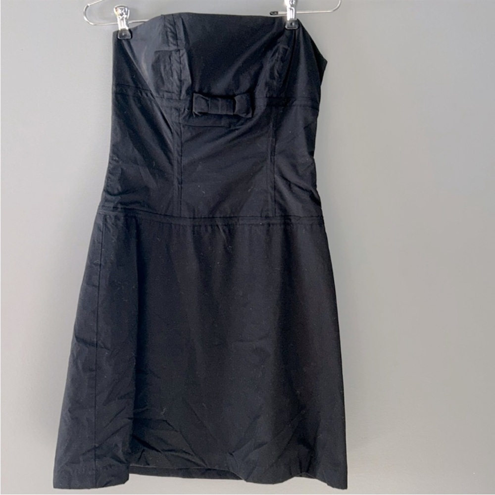 Tara Jarmon Black Strapless Sheath Dress Cocktail